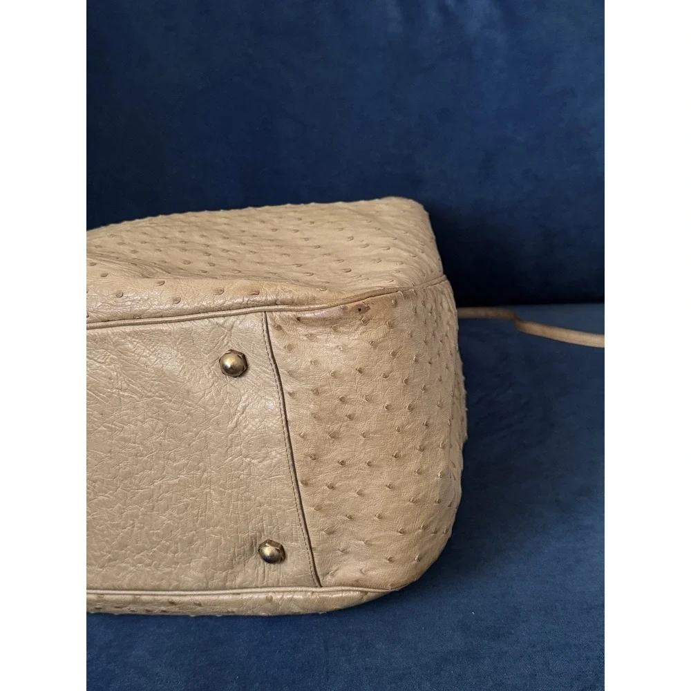 Yves Saint Laurent Roady Yellow ostrich Leather Slouchy Hobo bag